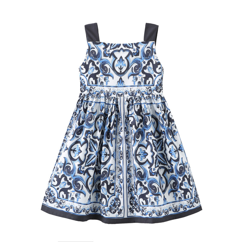 Нов дизайн Детски рокли за момичета Дрехи без ръкави Детски дрехи Рокля на принцеса Лятна рокля за бебе момиче 2-10 г.