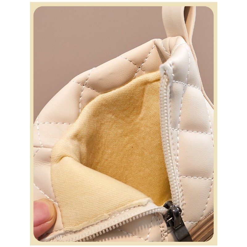 Laste puuvillased saapad Khaki värvi vabaaja libisemiskindlad kingad Mustad tüdrukud Moesaapad Poiste libisemiskindlad tüdrukud pehme talla poolsaapad Mood