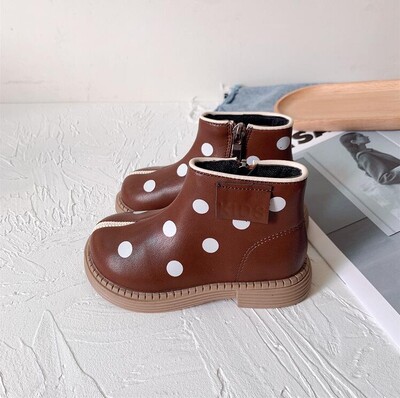 Korea versioon, lastesaapad, 2024. aasta sügistalvine moesuund Ehtsast nahast laste lukuga kingad, libisemisvastased tüdrukute saapad