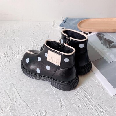 Korea versioon, lastesaapad, 2024. aasta sügistalvine moesuund Ehtsast nahast laste lukuga kingad, libisemisvastased tüdrukute saapad