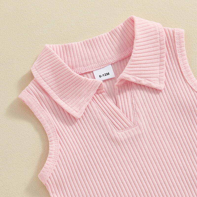 1–5-aastase väikelapse tüdruku suveriietus ühevärviline, soonikuga varrukateta topid Daisy Print Plisseeritud seelik koos vööga 2 tk riidekomplekt