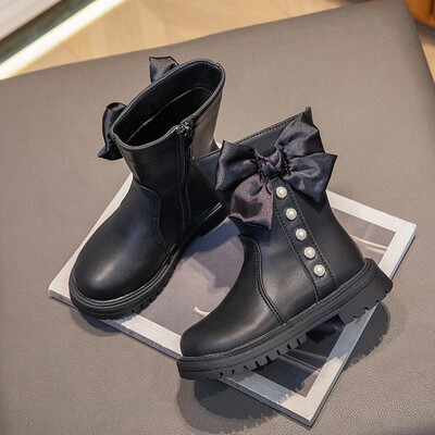 Nove čizme za djevojčice iz 2023., jednostavne neklizajuće dječje gležnjače, čizme za djevojčice, bež crne, elegantne, šik, dječje cipele, modne ravne cipele