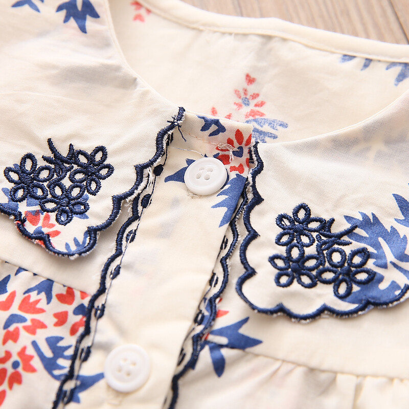 2024 Uus kevad Sügis 2 3 4 6 8 10 12 aastat Lastele Puuvillane lilleline pikkade varrukatega topid Laste Beebi Tüdruk Peterpani kraega pluusisärk