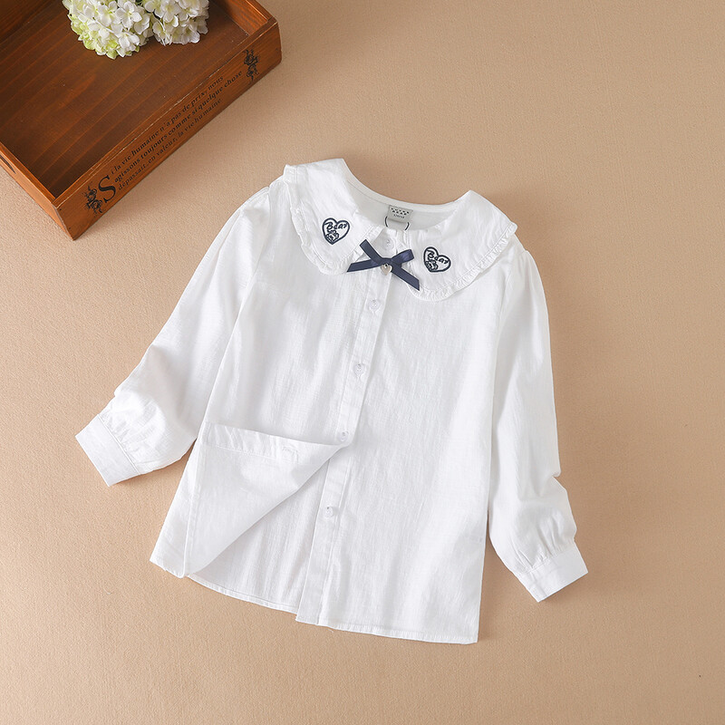 Tüdrukute särgpluusid 2024. aasta sügis, lasteriided, tikandid lasteriided, pika varrukatega riided 5–12-aastastele koolitüdrukutele