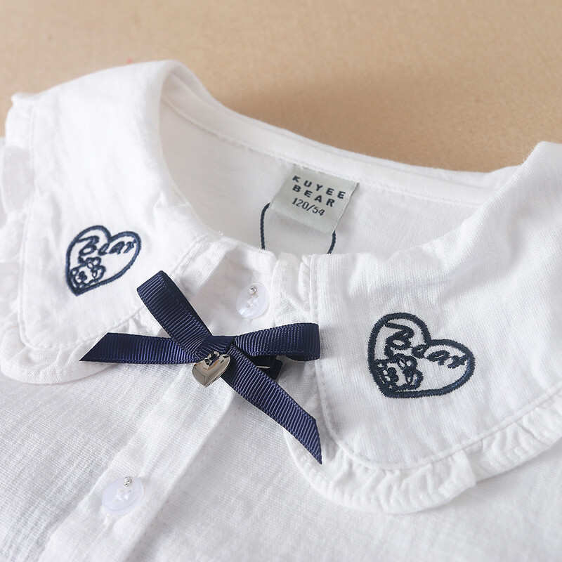 Tüdrukute särgpluusid 2024. aasta sügis, lasteriided, tikandid lasteriided, pika varrukatega riided 5–12-aastastele koolitüdrukutele