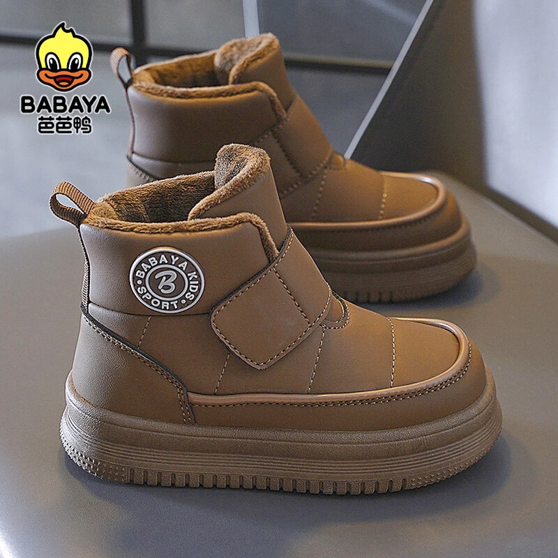 Babaya laste puuvillased kingad, tüdrukute lumepuuvillased plüüsis lühikesed saapad, talv 2023 uued poiste puuvillased lumesaapad lastele