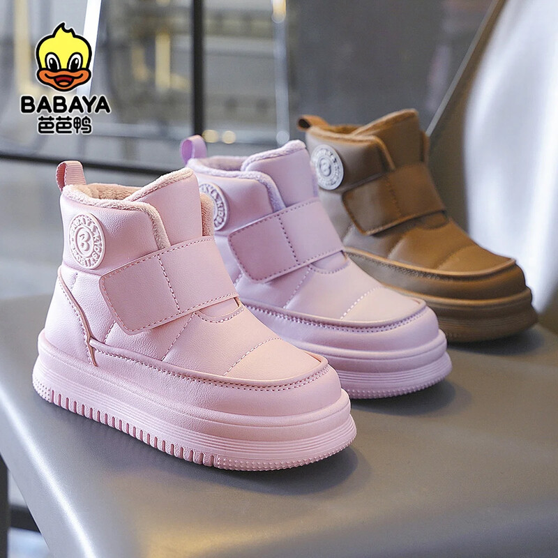 Babaya laste puuvillased kingad, tüdrukute lumepuuvillased plüüsis lühikesed saapad, talv 2023 uued poiste puuvillased lumesaapad lastele