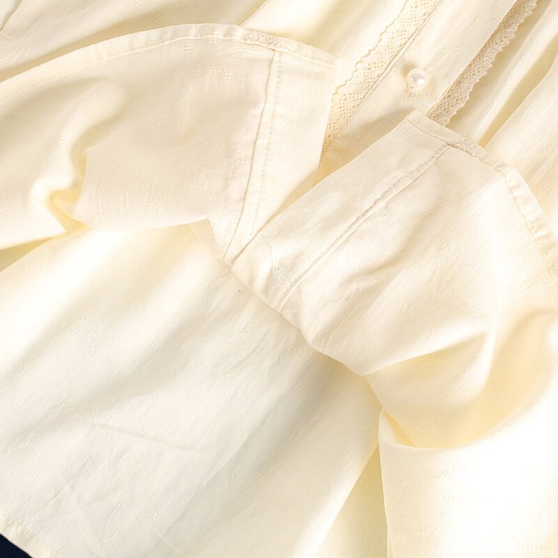 Vaikiški mokykliniai marškiniai mergaitėms Biege Palaidinės raukiniai Pavasaris Ruduo ilgomis rankovėmis Vaikiški rūbai paaugliams 6 8 10 11 12 13 m.