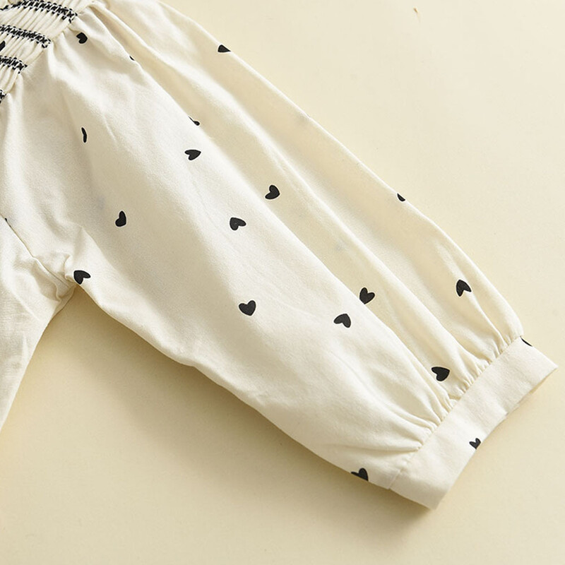 Korea lasteriided beebitüdrukute pluus Jaapani pitskrae 2023. aasta sügis, uus pinnasevärv Armastus, trükitud, lihtne, kõikehõlmav mood