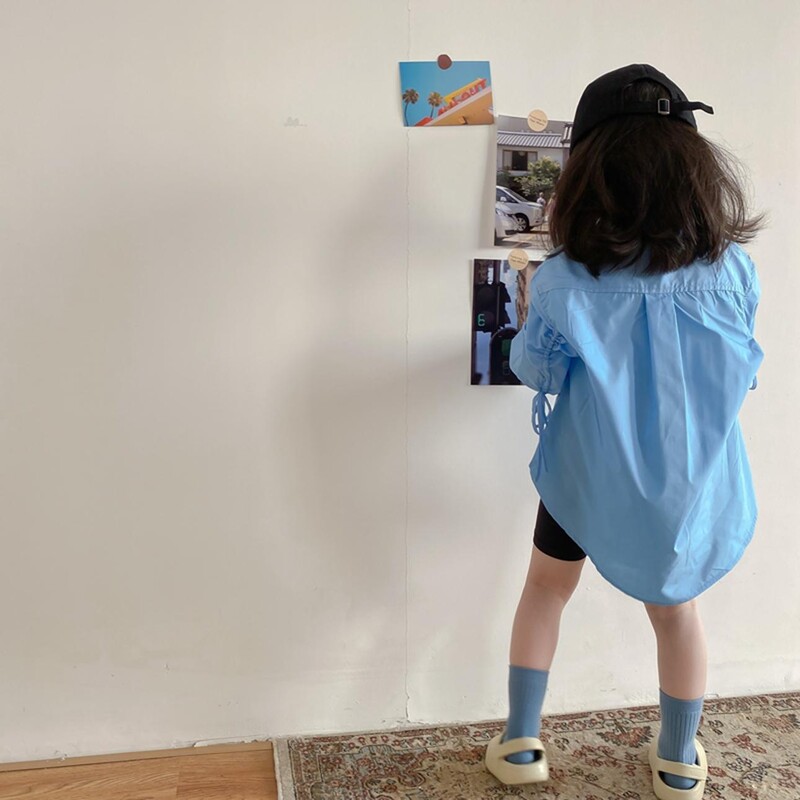 Moodsad beebitüdrukud, sinine särk, väikelapsed, teismelised, pluusid, lahtised rõivad pikkade varrukatega kevad-sügis beebiriided 2–11 a.