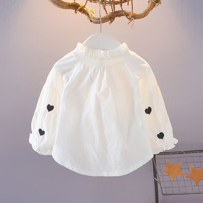 Cămașă din bumbac pur pentru fete, 12 m-5 ani, primăvară și toamnă, cu mâneci lungi, haine pentru bebeluși
