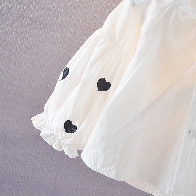 Cămașă din bumbac pur pentru fete, 12 m-5 ani, primăvară și toamnă, cu mâneci lungi, haine pentru bebeluși