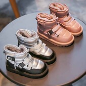 Cizme de zăpadă noi de iarnă pentru copii la modă pantofi de exterior impermeabili băieți plus cașmir cizme calde îngroșate fete cizme roz