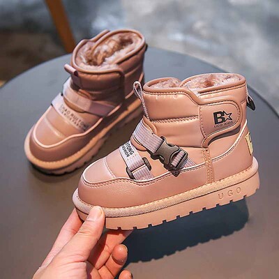 Cizme de zăpadă noi de iarnă pentru copii la modă pantofi de exterior impermeabili băieți plus cașmir cizme calde îngroșate fete cizme roz