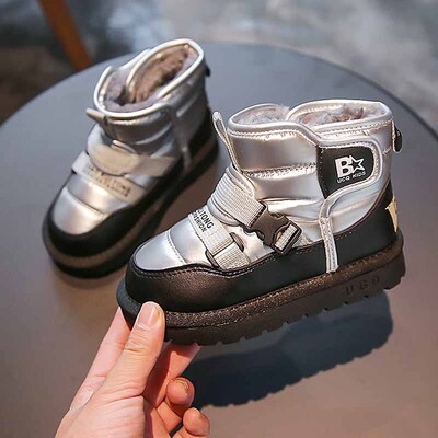 Cizme de zăpadă noi de iarnă pentru copii la modă pantofi de exterior impermeabili băieți plus cașmir cizme calde îngroșate fete cizme roz