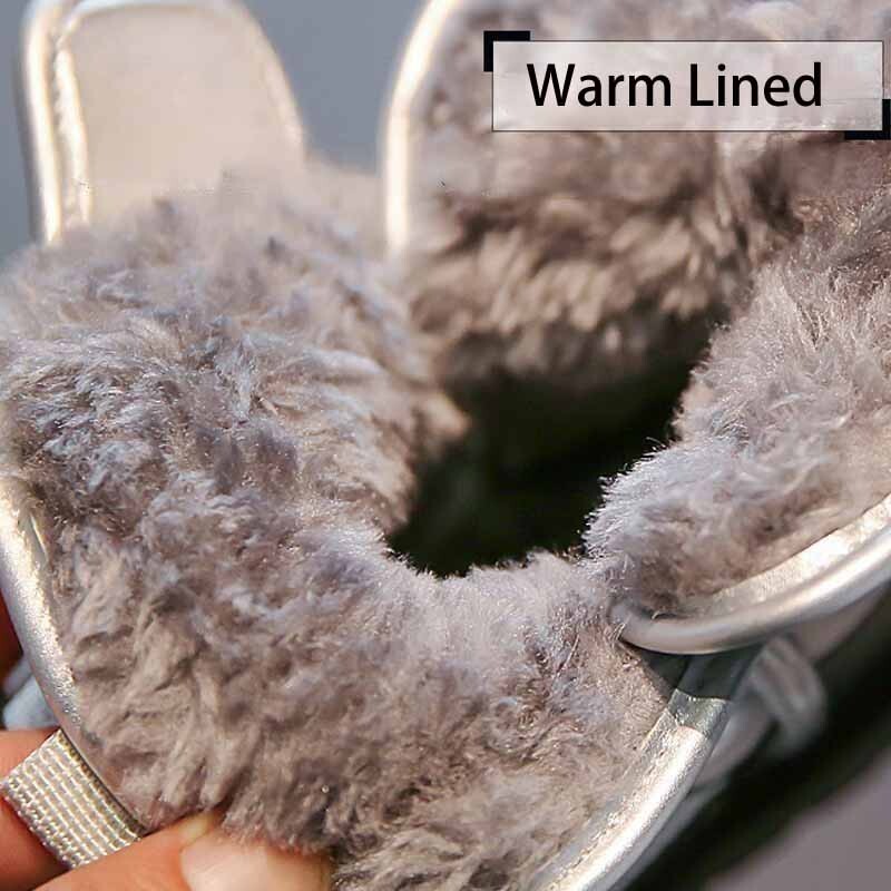 Cizme de zăpadă noi de iarnă pentru copii la modă pantofi de exterior impermeabili băieți plus cașmir cizme calde îngroșate fete cizme roz