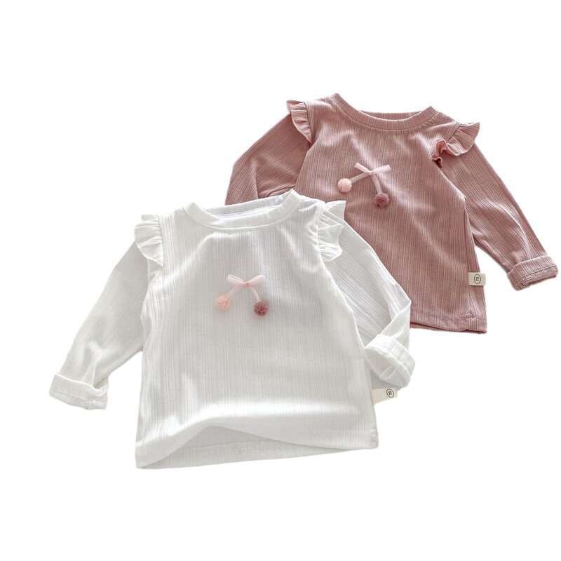 Sügis 0–5-aastastele väikestele tüdrukutele alussärgid, pitsist kikisõlmed, soliidsed lendavad varrukad, tüdrukute särgid, väikelaste tüdrukute topid, 2 värvivalikut