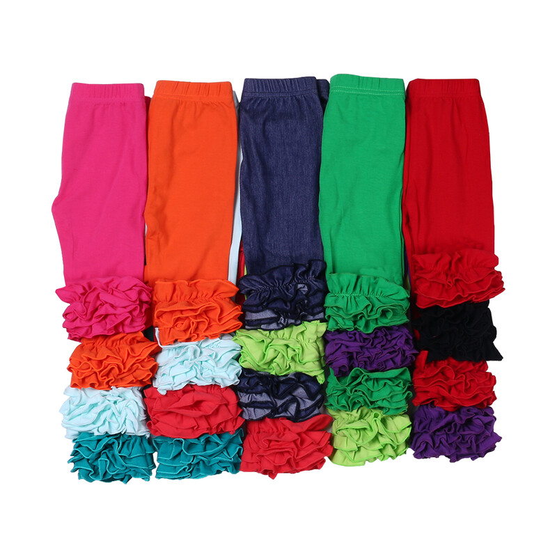 Culori bomboane Copii Fete Leggings cu volane Copii mici Pantaloni din bumbac Pantaloni creion Primăvară Toamnă Copii Pantaloni lungi