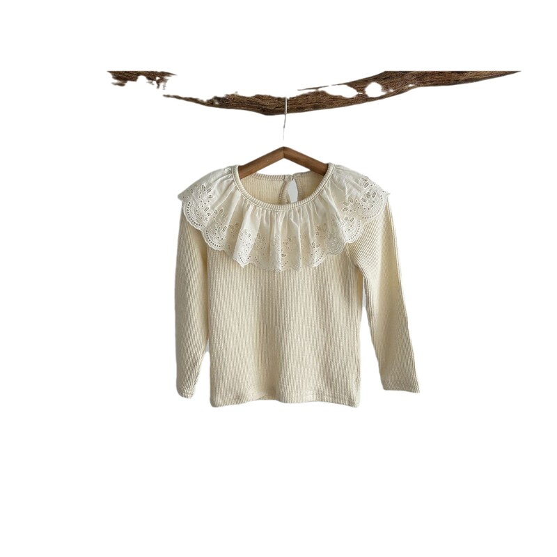 2024. aasta sügise laste tüdrukute pitskraega alussärk, soliidne pikkade varrukatega beebitüdruku pulloverid, mis sobivad imikutele tüdrukutele