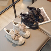 Tüdrukute plüüsisaapad, suured vibu Tüdrukutele paksud puuvillased jalanõud, tüdrukutele mõeldud disainersaapad tüdrukule Сапоги Ботинки Для Девочки