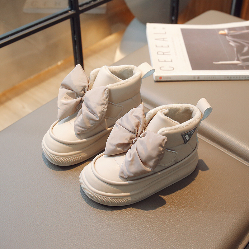 Tüdrukute plüüsisaapad, suured vibu Tüdrukutele paksud puuvillased jalanõud, tüdrukutele mõeldud disainersaapad tüdrukule Сапоги Ботинки Для Девочки