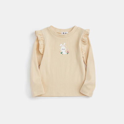 Sügises Imiku beebitüdruku Topid Ruffle Varrukatega Ümarkrae Väikelapse Tüdruku Alussärk Puuvillane Loomade Trüki Soonikuga Laps Tüdrukutele Soojad Särgid