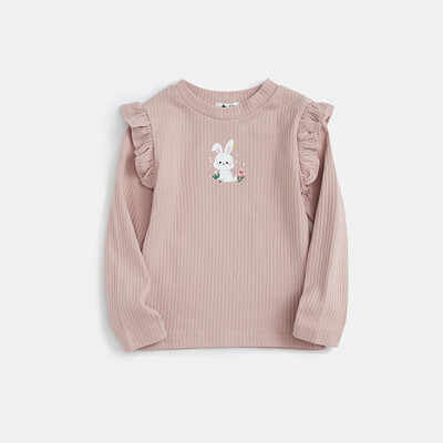 Sügises Imiku beebitüdruku Topid Ruffle Varrukatega Ümarkrae Väikelapse Tüdruku Alussärk Puuvillane Loomade Trüki Soonikuga Laps Tüdrukutele Soojad Särgid