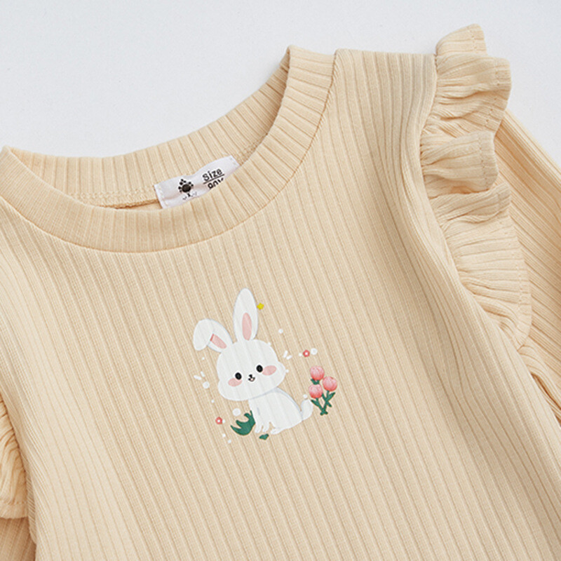 Sügises Imiku beebitüdruku Topid Ruffle Varrukatega Ümarkrae Väikelapse Tüdruku Alussärk Puuvillane Loomade Trüki Soonikuga Laps Tüdrukutele Soojad Särgid