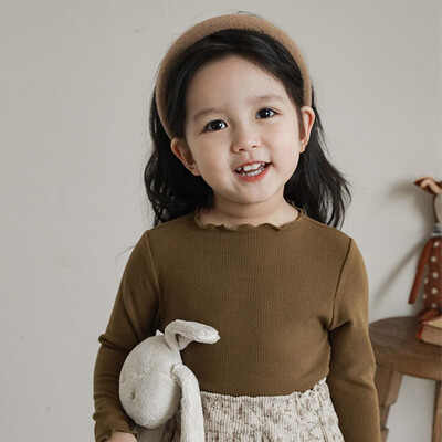 Vintage tüdrukute pitsist särk Kevadsügisene pikkade varrukatega puuvillane soonikuga lastesärk väikelastele Tüdrukute riided Lastetopsid Välirõivad 2-8a