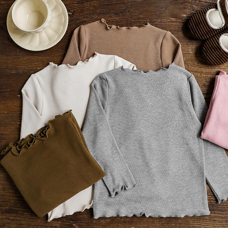 Vintage tüdrukute pitsist särk Kevadsügisene pikkade varrukatega puuvillane soonikuga lastesärk väikelastele Tüdrukute riided Lastetopsid Välirõivad 2-8a