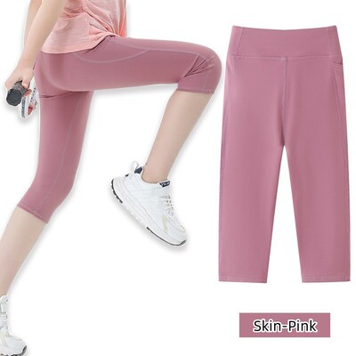 Ljetne sportske tajice Kratke dječje skraćene hlače za trčanje Dječje djevojke Prozračne bočne džepove Tajice za fitness Odjeća za jogu Hlače