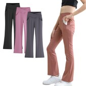 Lapsed, mustad flare-retuusid Tüdrukutele Laia säärega Belle Tantsukella allääred V rist kõrge vöökohaga Jõusaal Sportlik treening, pikad joogapüksid 10-12 a