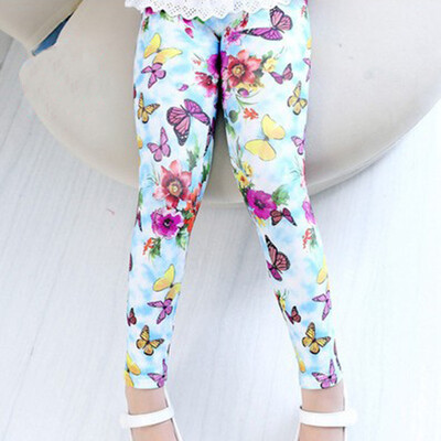 Tüdrukute säärised kevadsuvised õhukesed kõrge elastsed pliiatspüksid väikelaste õhukesed pikad püksid lastele vanuses 2–9 aastat