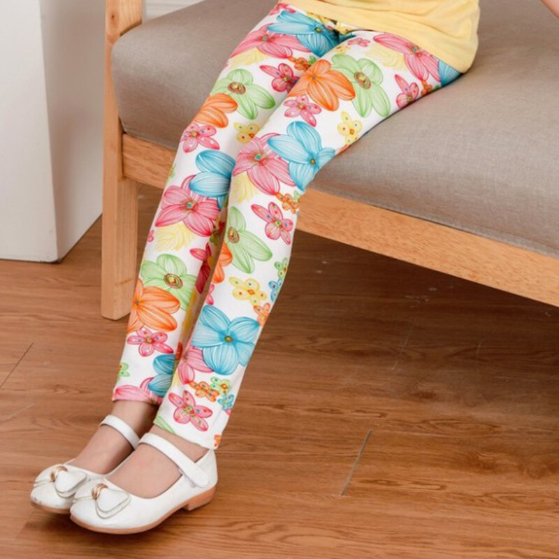 Tüdrukute säärised kevadsuvised õhukesed kõrge elastsed pliiatspüksid väikelaste õhukesed pikad püksid lastele vanuses 2–9 aastat