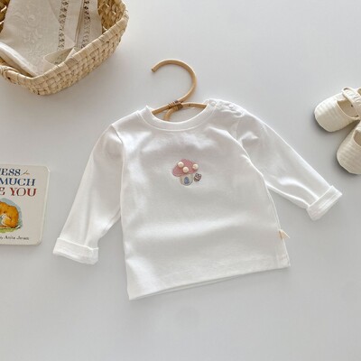 0-5 aastat kevad-sügis väikelaste alussärgid pärlseene väikeste tüdrukute särgid mitmekülgne hingav pehme beebitüdruku pullover