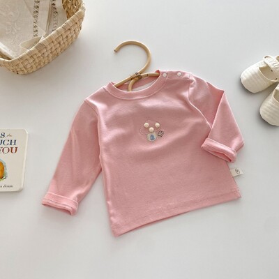 0-5 aastat kevad-sügis väikelaste alussärgid pärlseene väikeste tüdrukute särgid mitmekülgne hingav pehme beebitüdruku pullover