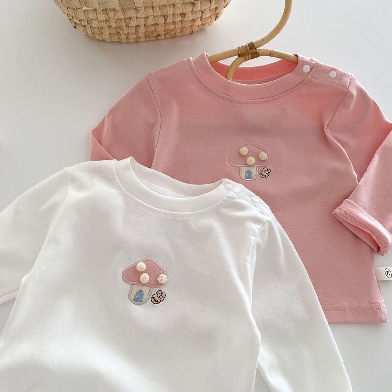 0-5 aastat kevad-sügis väikelaste alussärgid pärlseene väikeste tüdrukute särgid mitmekülgne hingav pehme beebitüdruku pullover