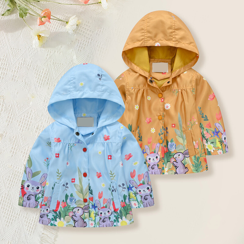Copii mici Copii Bebeluși Băieți Fete Imprimeuri cu mânecă lungă Jachetă rezistentă la vânt cu glugă, ușoare, paltoane pentru copii, jachetă casual pentru zăpadă pentru copii