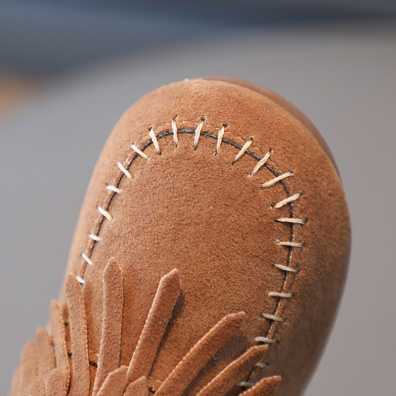 Čizme princeze za djevojčice Modne dječje gležnjače Flock tkanina Toplo debelo krzno s bočnim patentnim resicama Jesen Zima 2024. Potpuno novo