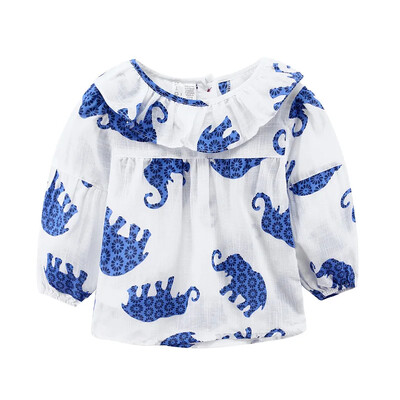 90-120 cm άνοιξη και φθινόπωρο παιδιά νέο πολύχρωμο Μικρό μωρό κοριτσάκια Μόδα κινούμενα σχέδια παιδικά βαμβακερό λινό λεπτή μπλούζα μπλούζα