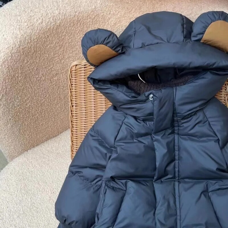 Dječji kaputi Puhana jakna s kapuljačom na ušima Dječja jakna Zimska odjeća za djevojčice Odjeća za dječake Odjevne kombinacije od 3 do 8 godina Pufer jakna za dječake