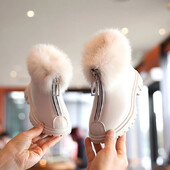 Moodsad lastesaapad talvesoojad pluss samettõmblukuga tüdrukute Chelsea saapad nahast veekindlad vabaaja täidisega kohevad saapad kingad