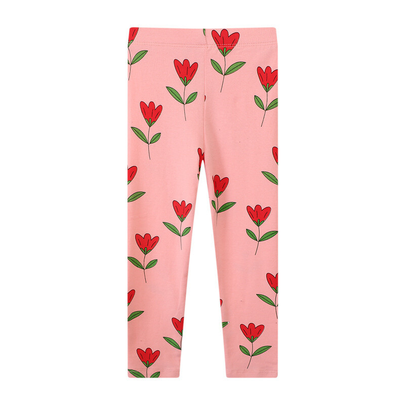 Hüppemeetrid 2-7T lillelised sügis, kevad Tüdrukute säärised püksid täispikkuses tüdrukud, kõhnad pliiatspüksid, armsad tüdrukute püksid