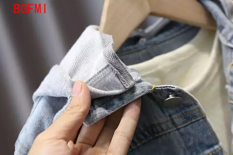 Laste teksajakk Kevad- ja sügisriided 2024. aasta moodne kevadine vabaaja mantel poisile, tüdrukule, kapuutsiga jakk Beebi jope