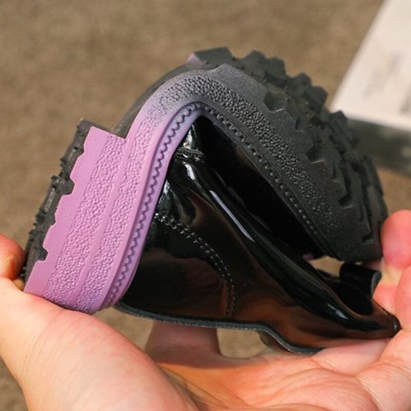 Tüdrukute saapad Sügisroosa, lilla, lakknahast armsad lühikesed lastesaapad 22-33 väikelaste ümara varbaga Tursked moodsad lastekingad