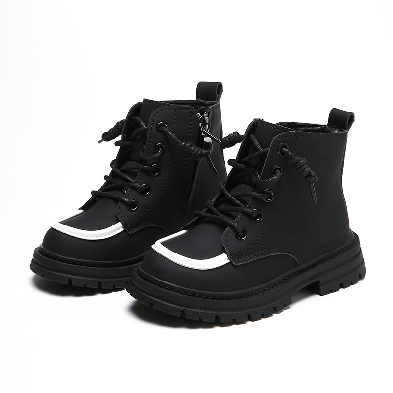 Nove dječje čizme od meke kože Zgodne dječje kratke čizme na vezanje, mat PU koža, protuklizna, uniseks cipele za dječake i djevojčice 아동구두