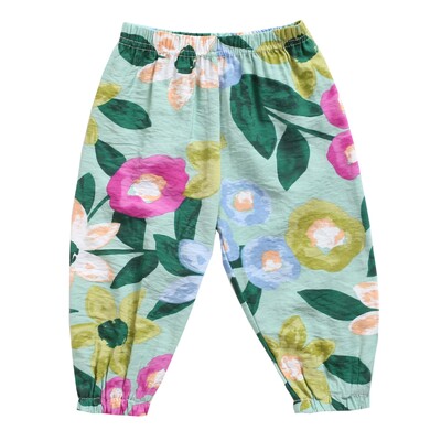 Sanlutoz Ljetne hlače za djevojčice Cvjetovi Duge hlače za dojenčad Slatke pamučne dječje hlače Blagdanski stil