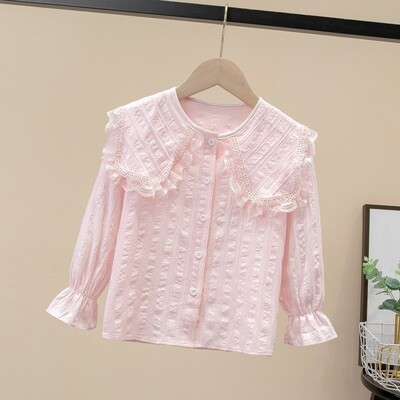 Cămași cu mânecă lungă din dantelă pentru fete de școală pentru copii mici, adolescenți, fete, bluze albe, bluze, cămașă pentru copii, haine pentru copii 6 8 10 12 14 ani