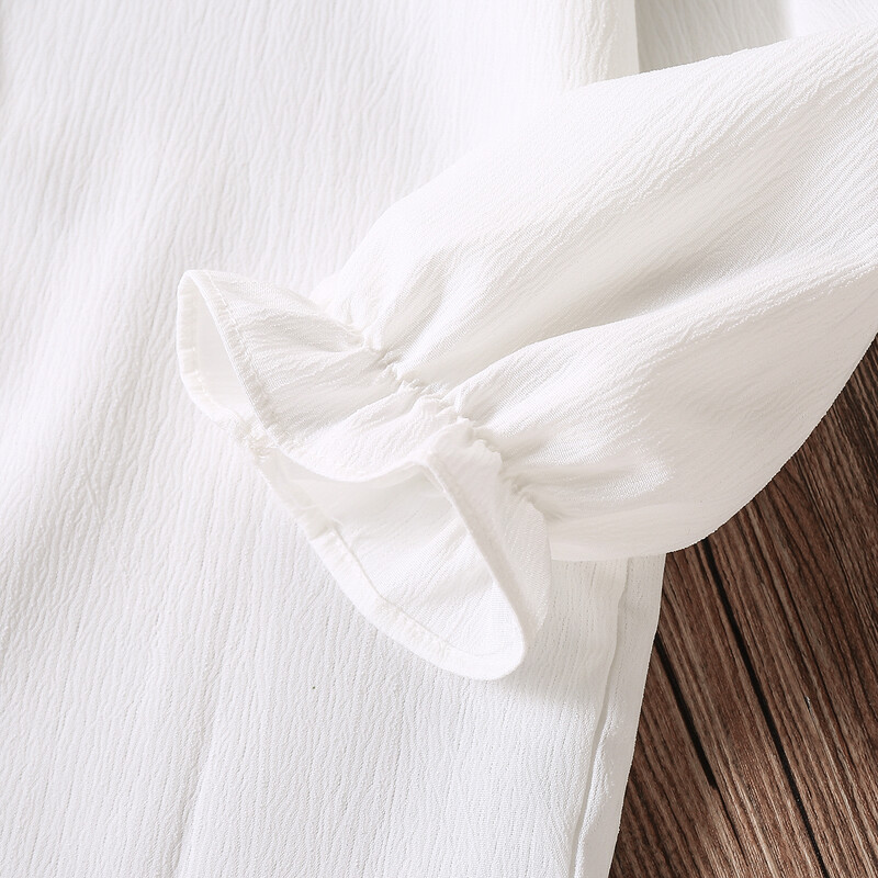 Kooli Unifom Lastele Valged Särgid Tüdrukutele Pluusid Šifoon Kevad Sügis Pikad varrukad Laste Riided Teismelised 4 6 8 10 12 aastat