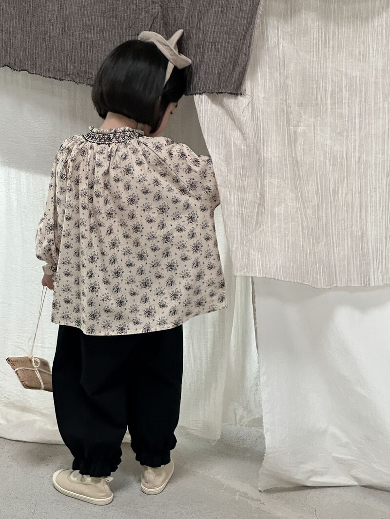 Sügisene tüdrukute pluusid Laste pikkade varrukatega topid Lahtine lilleline särk Armas pitskrae Väike prantsuse tüdrukute prindiga pluus